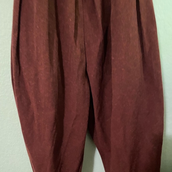 ALUF Brazilian Designer Docs Burgundy Pleated Barrel Leg Cottagecore Jumpsuit M - Picture 9 of 16